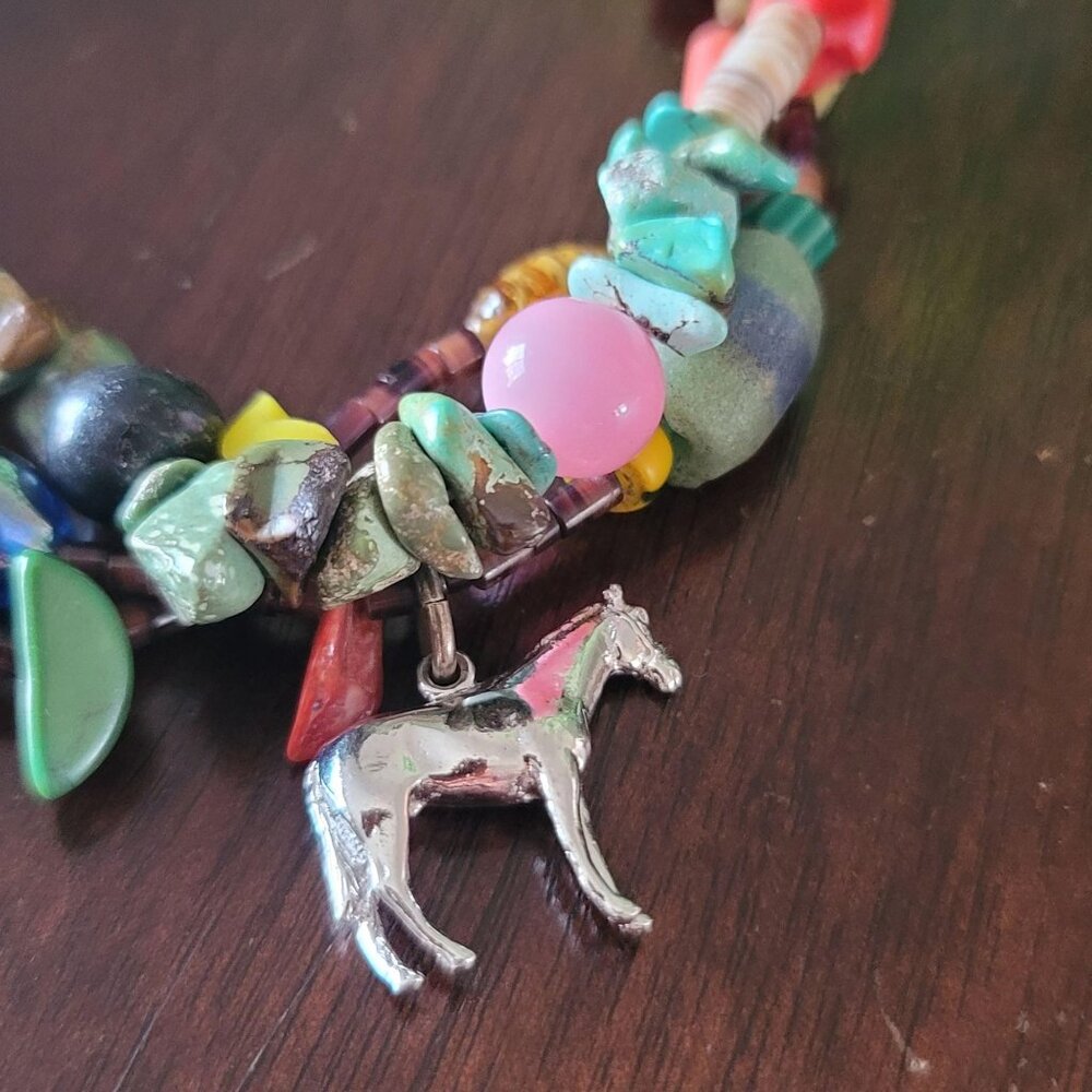 Multi Strand Native American Style Chip Bracelet Kokopelli Wedding Vase Turquois - Picture 7 of 8